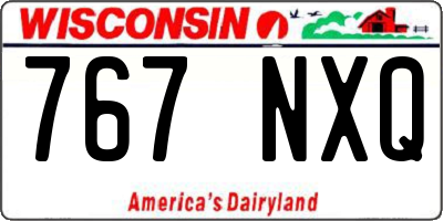 WI license plate 767NXQ