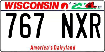 WI license plate 767NXR