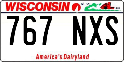 WI license plate 767NXS