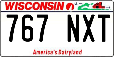 WI license plate 767NXT