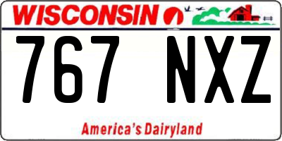 WI license plate 767NXZ