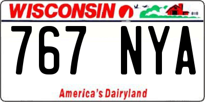WI license plate 767NYA