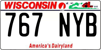 WI license plate 767NYB