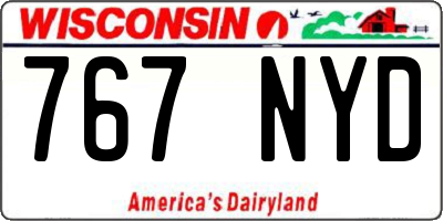 WI license plate 767NYD