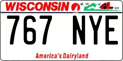 WI license plate 767NYE