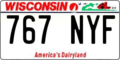 WI license plate 767NYF