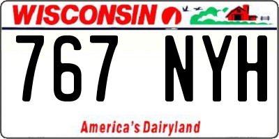 WI license plate 767NYH