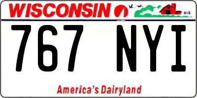 WI license plate 767NYI