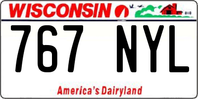 WI license plate 767NYL