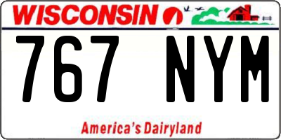 WI license plate 767NYM