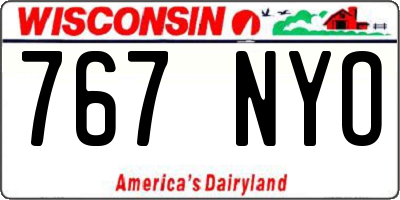 WI license plate 767NYO