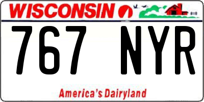 WI license plate 767NYR