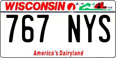 WI license plate 767NYS