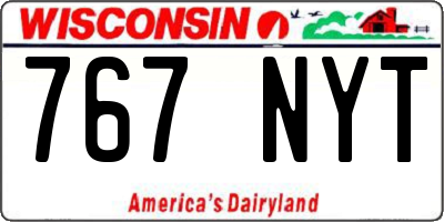 WI license plate 767NYT