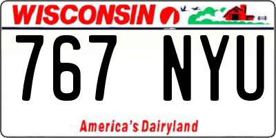 WI license plate 767NYU
