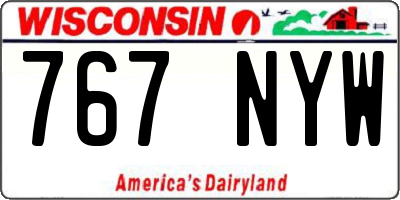 WI license plate 767NYW
