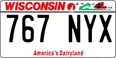 WI license plate 767NYX