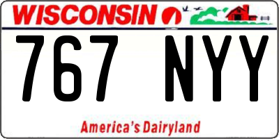 WI license plate 767NYY