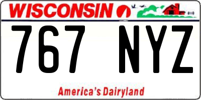 WI license plate 767NYZ