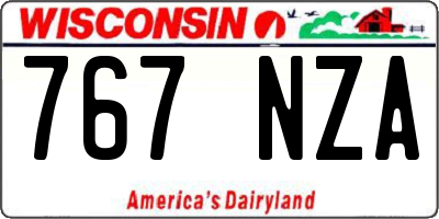 WI license plate 767NZA