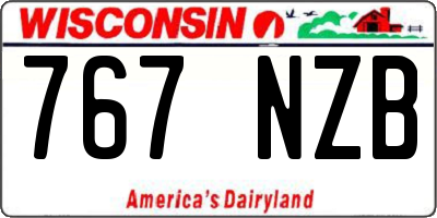 WI license plate 767NZB