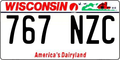WI license plate 767NZC