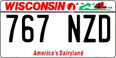 WI license plate 767NZD
