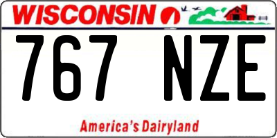 WI license plate 767NZE