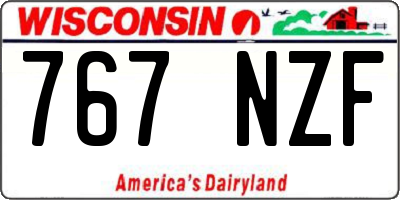 WI license plate 767NZF