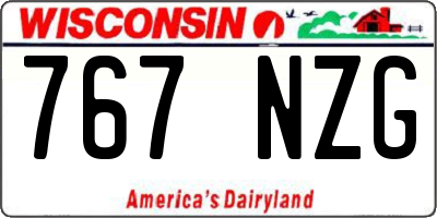 WI license plate 767NZG