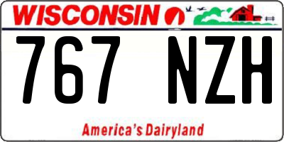 WI license plate 767NZH