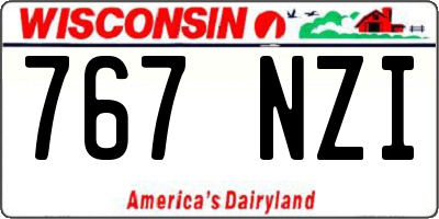 WI license plate 767NZI
