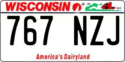 WI license plate 767NZJ
