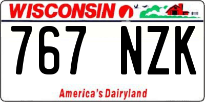 WI license plate 767NZK