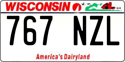WI license plate 767NZL