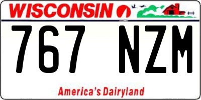 WI license plate 767NZM