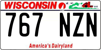 WI license plate 767NZN