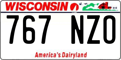 WI license plate 767NZO