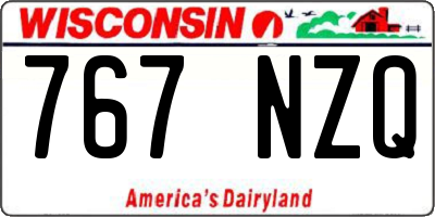 WI license plate 767NZQ