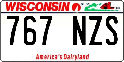 WI license plate 767NZS