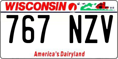 WI license plate 767NZV