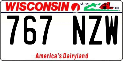 WI license plate 767NZW