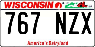 WI license plate 767NZX