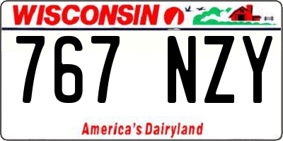 WI license plate 767NZY