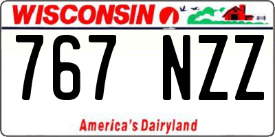 WI license plate 767NZZ