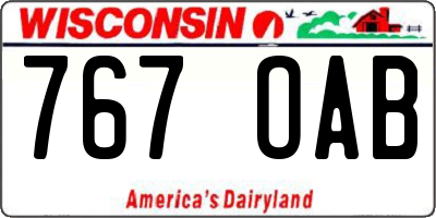 WI license plate 767OAB