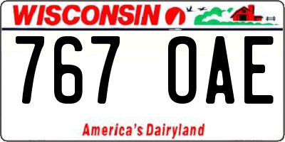 WI license plate 767OAE