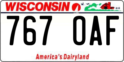 WI license plate 767OAF