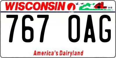 WI license plate 767OAG