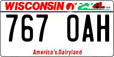 WI license plate 767OAH